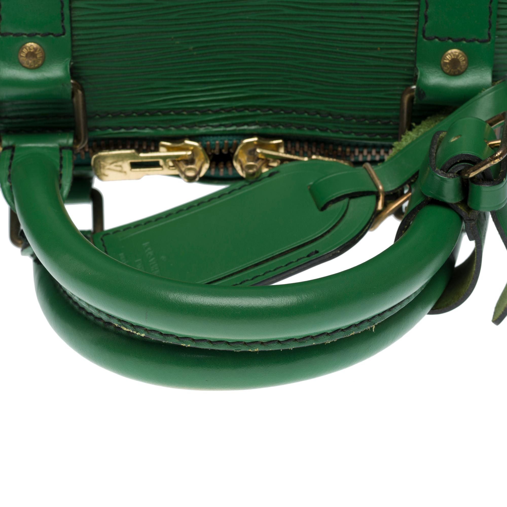 Louis Vuitton Keepall 50 Reisetasche aus grünem épi-Leder, GHW im Angebot 5