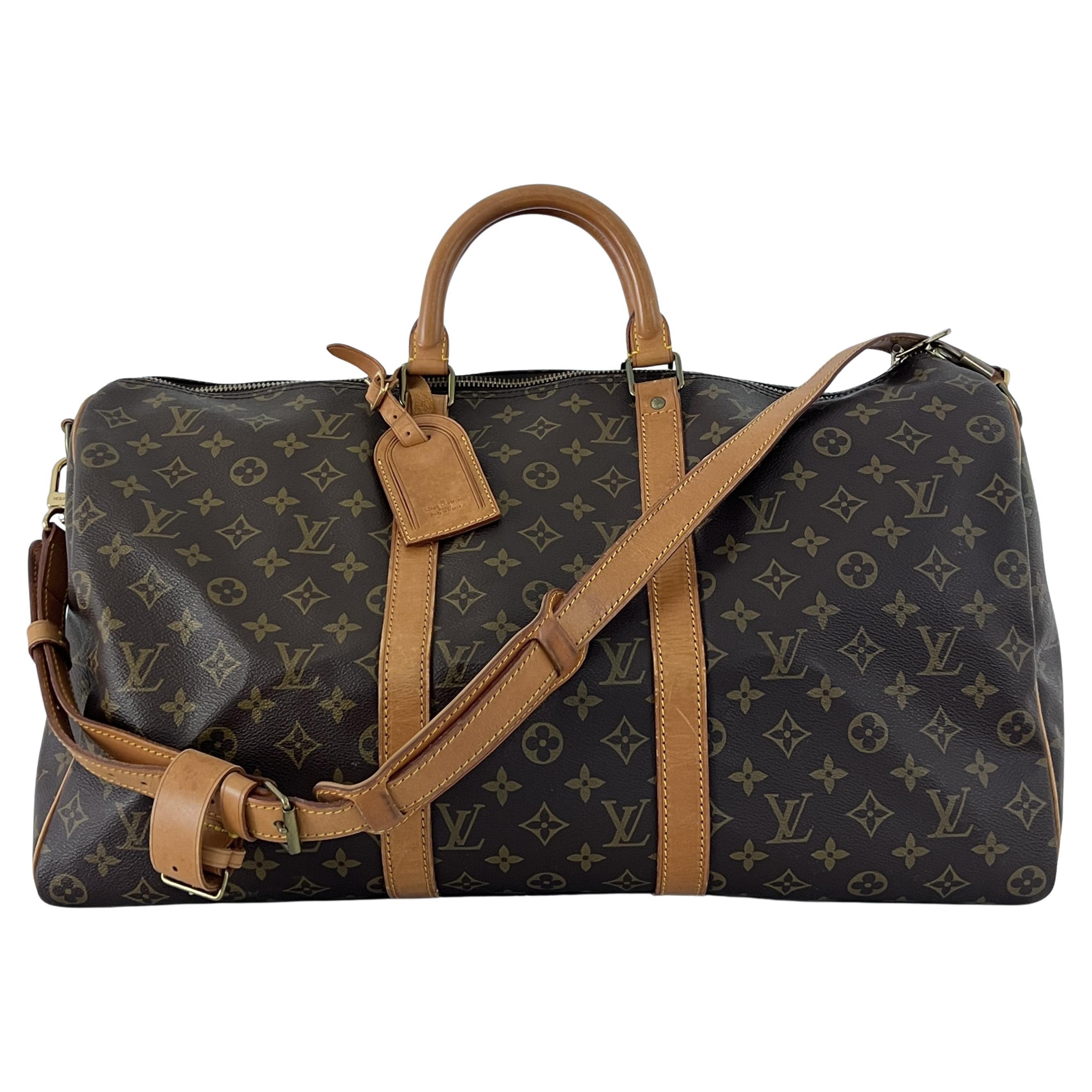 Louis Vuitton Keepall 50 Travel Bag Monogram Canvas Brown 1988