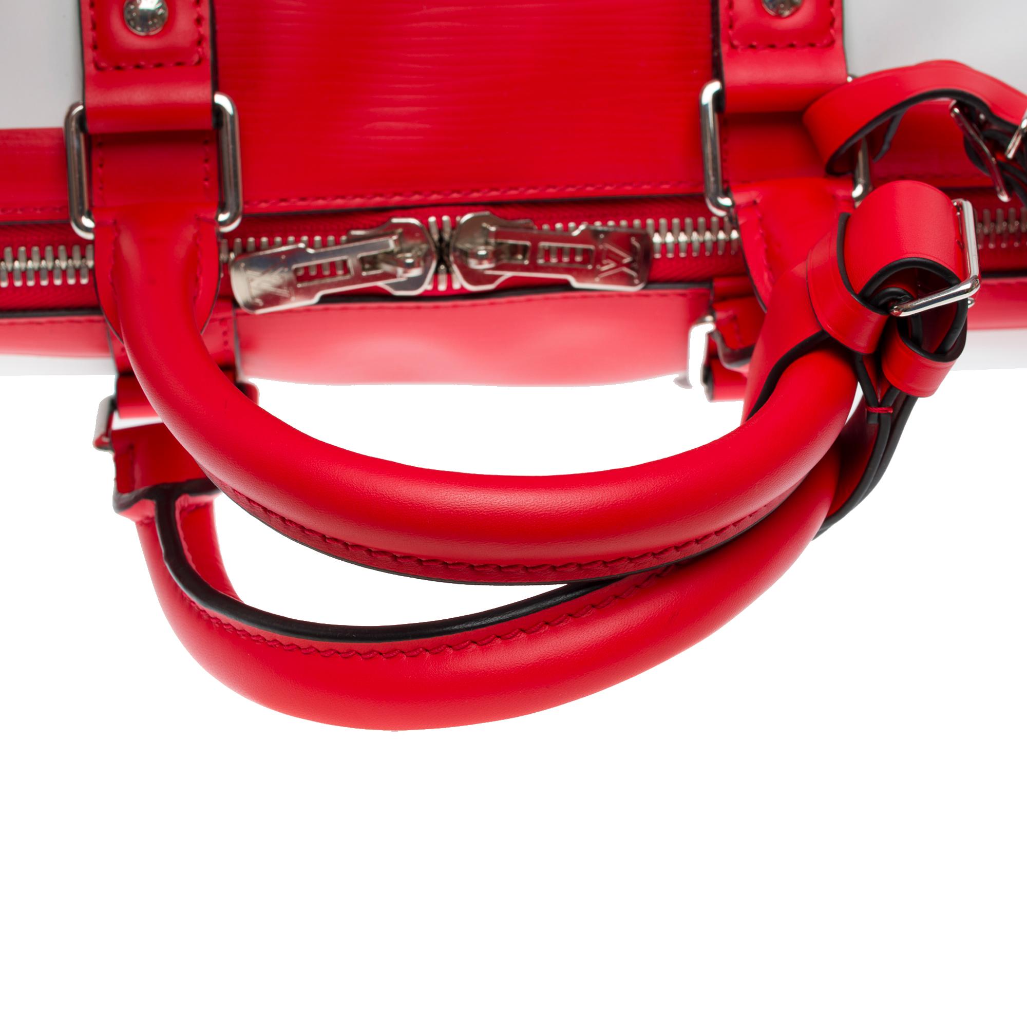 Louis Vuitton Keepall 50 x FIFA 2018 Travel bag strap in red epi leather, PHW For Sale 4