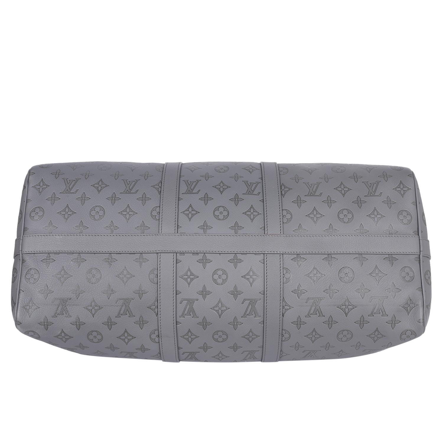LOUIS VUITTON Keepall 50B Bandouliere Grey For Sale 5
