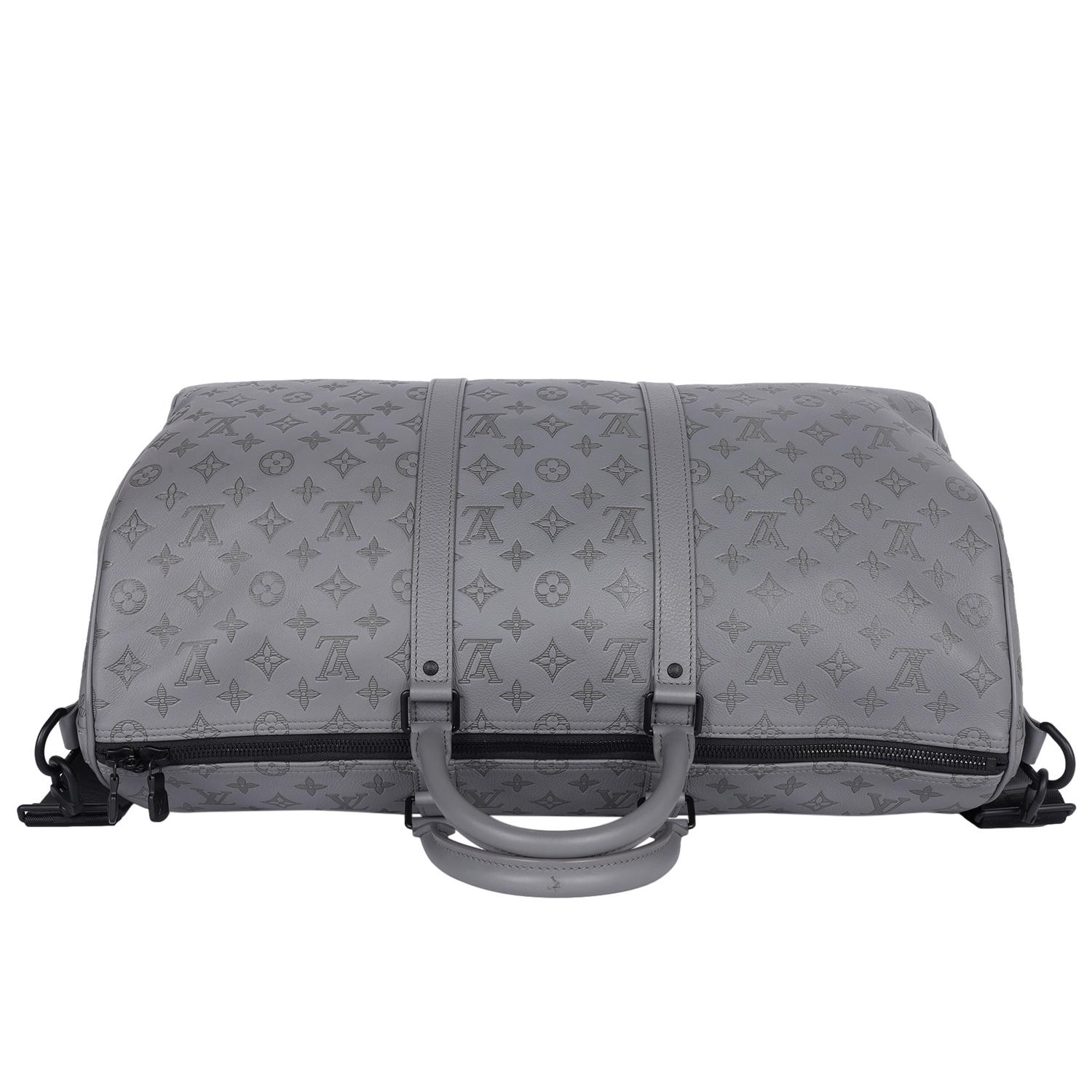 LOUIS VUITTON Keepall 50B Bandouliere Grey For Sale 6
