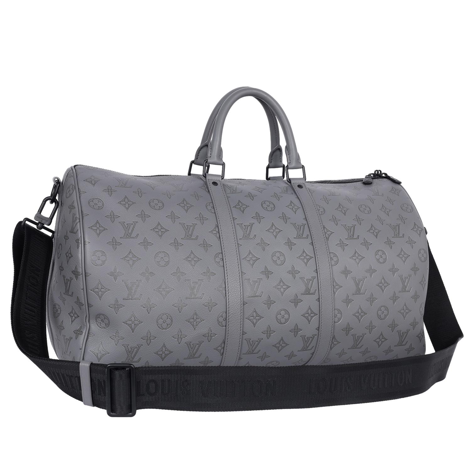 Gray LOUIS VUITTON Keepall 50B Bandouliere Grey For Sale