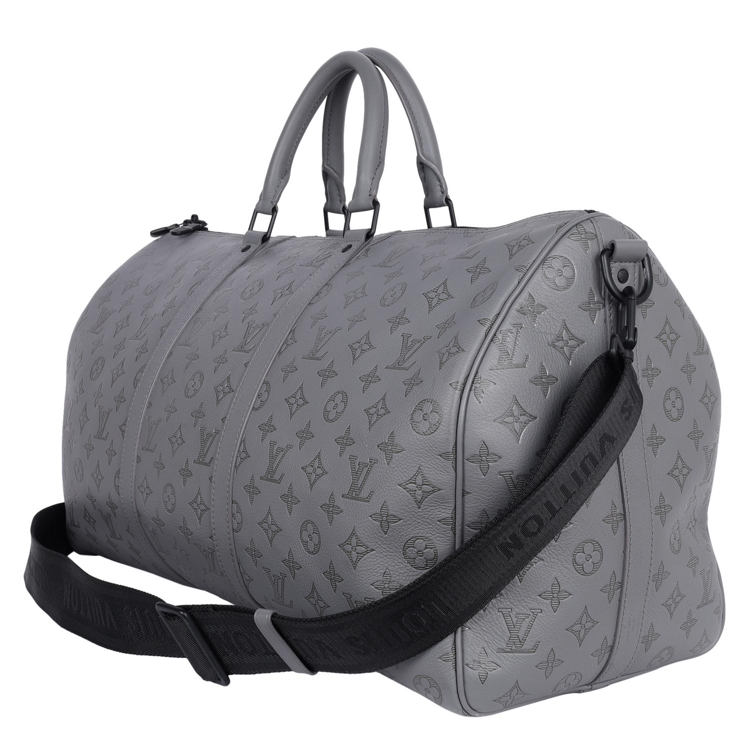 LOUIS VUITTON Keepall 50B Bandouliere Grey For Sale 3