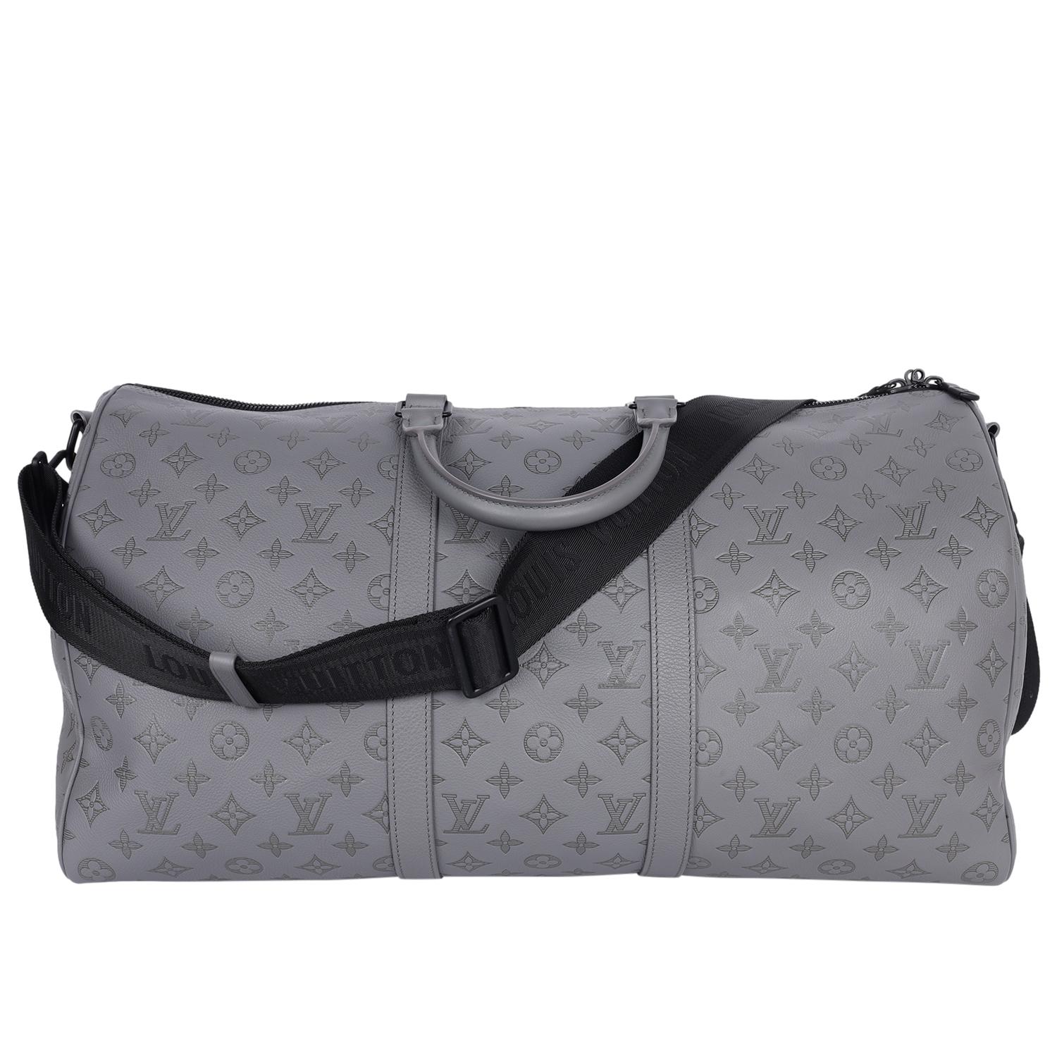 LOUIS VUITTON Keepall 50B Bandouliere Grey For Sale 4