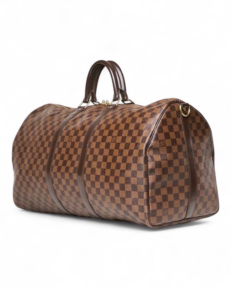 Louis Vuitton Keepall 55 Bandouliere Damier Ebene für Damen oder Herren im Angebot