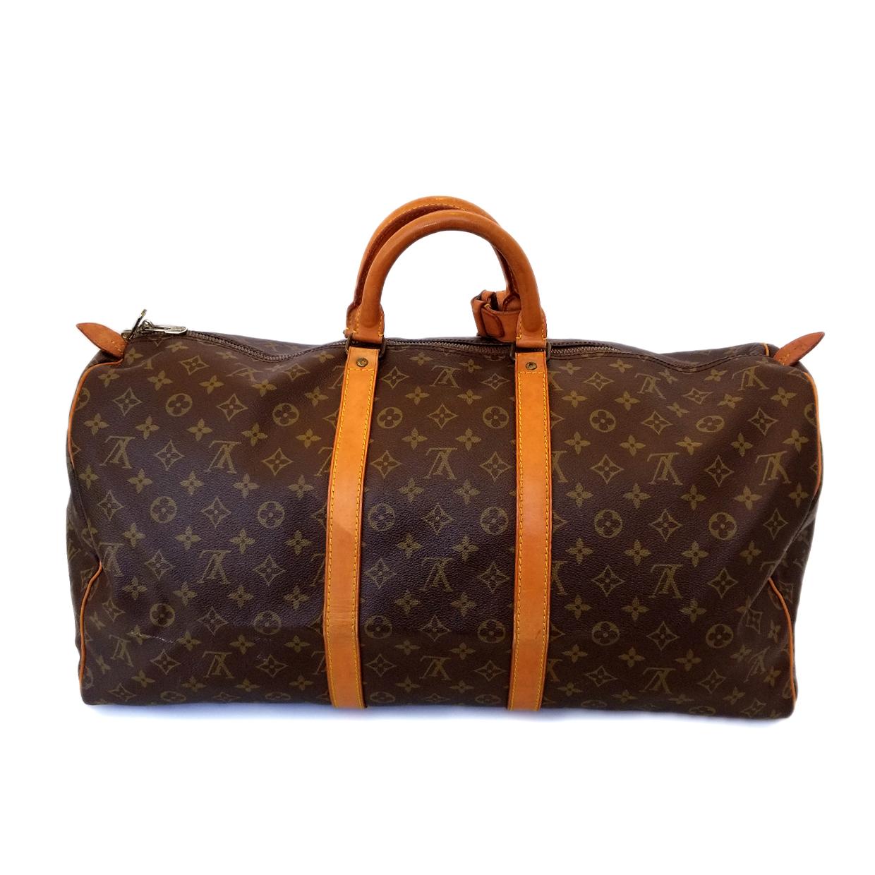 Women's or Men's Louis Vuitton Keepall 55 Brown Monogram Duffle Handbag