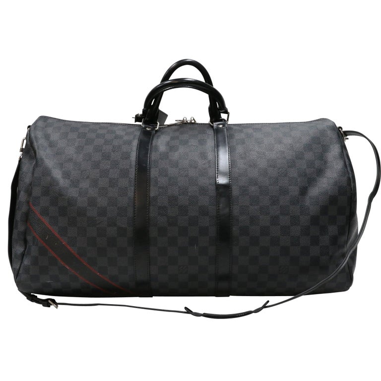 Keepall cloth travel bag Louis Vuitton Black in Cloth - 32554696