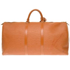 Louis Vuitton Keepall 55 in cognac épi leather