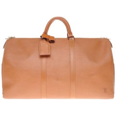 Used Louis Vuitton Keepall 55 in cognac épi leather