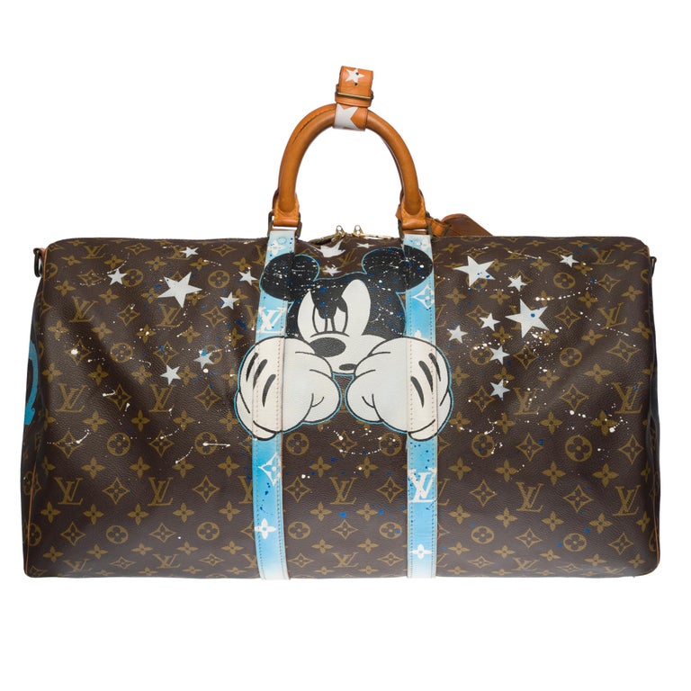 Women's or Men's Louis Vuitton Keepall 55 strap Travel bag customized 