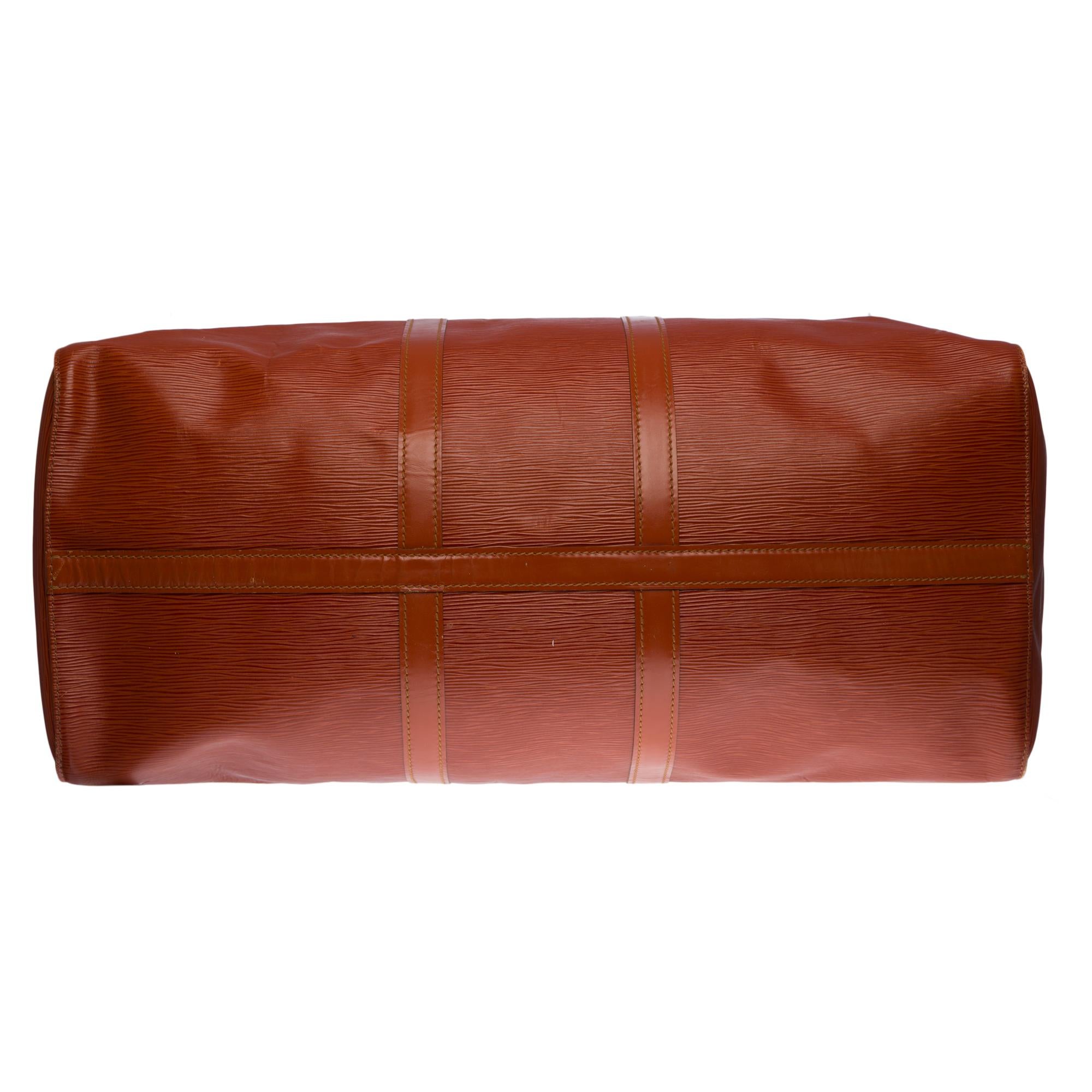 Louis Vuitton Keepall 55 Travel bag in Brown épi leather 5