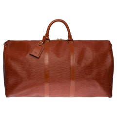 Louis Vuitton Keepall 55 Travel bag in Brown épi leather