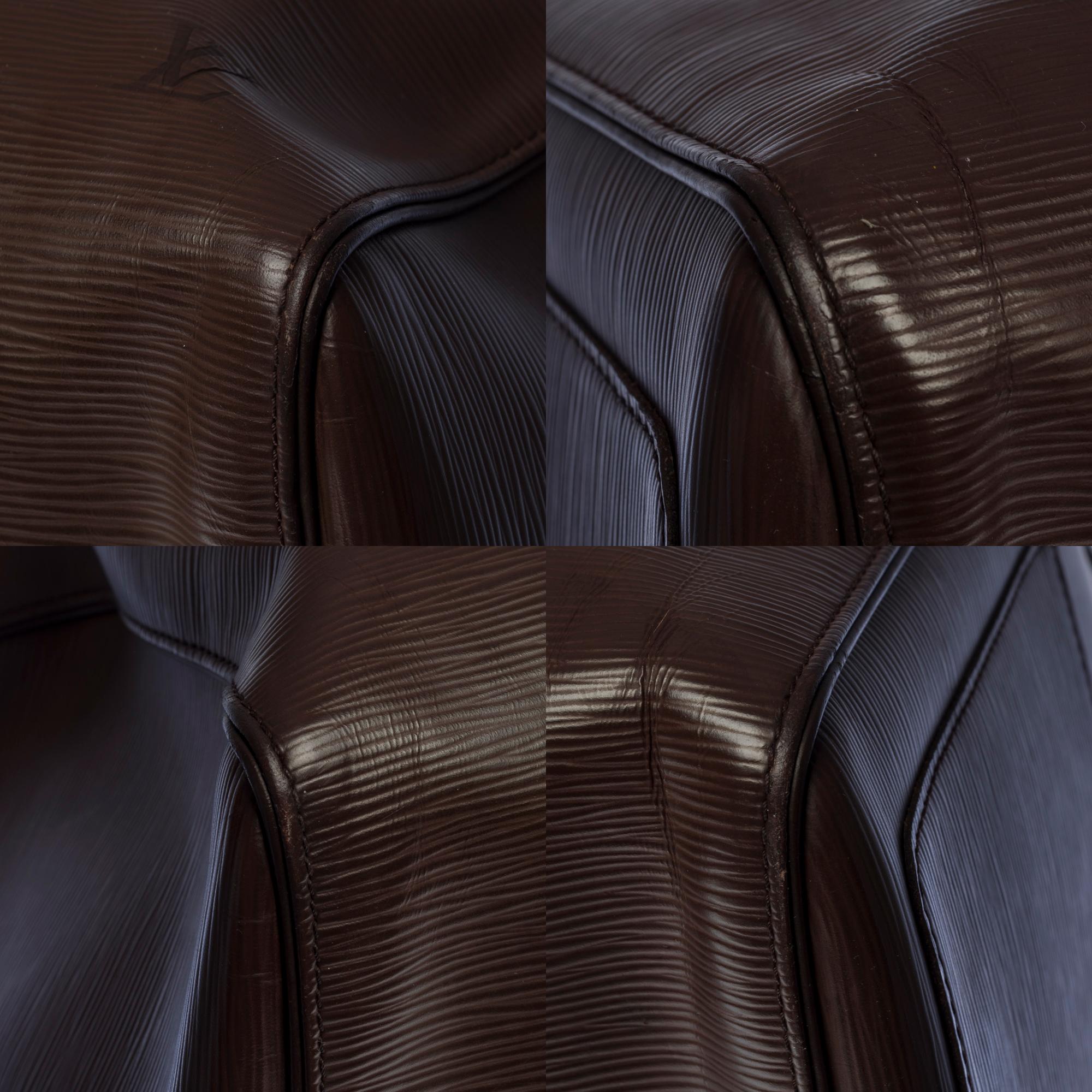 Louis Vuitton Keepall 55 Travel bag in Brown épi leather, matte SHW 5