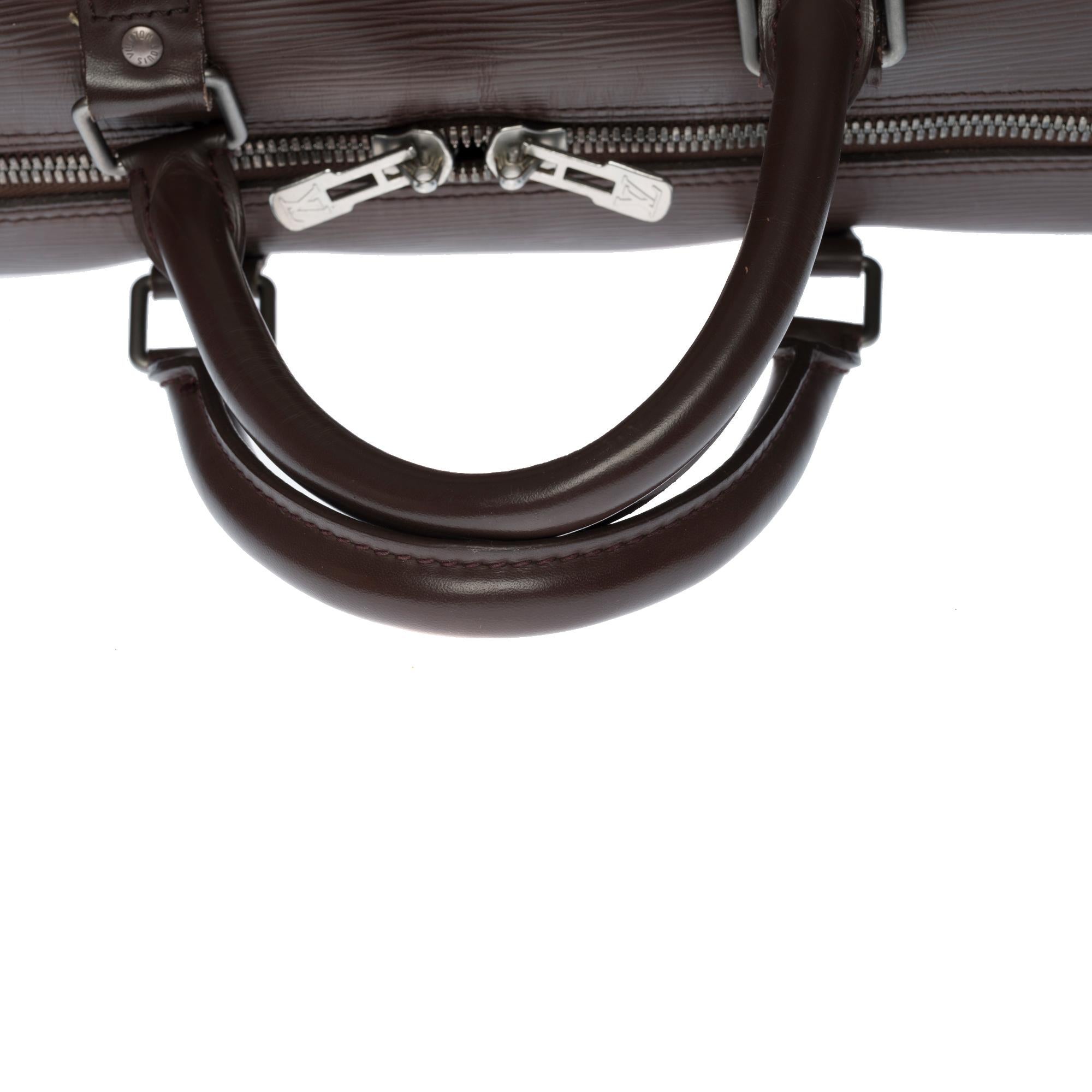 Louis Vuitton Keepall 55 Travel bag in Brown épi leather, matte SHW 3