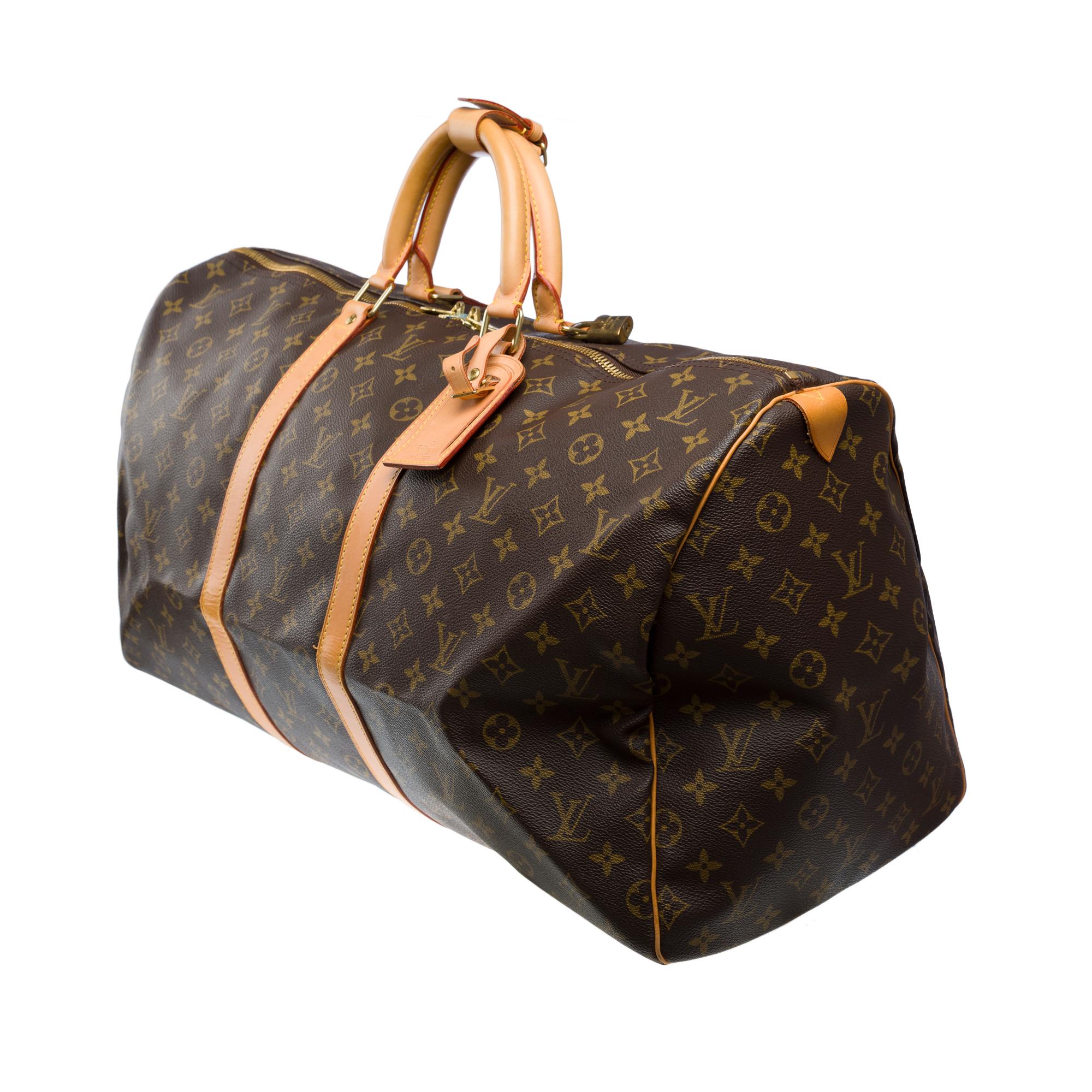 Louis Vuitton Keepall 55 Travel bag in brown Monogram canvas , GHW In Good Condition In Paris, IDF