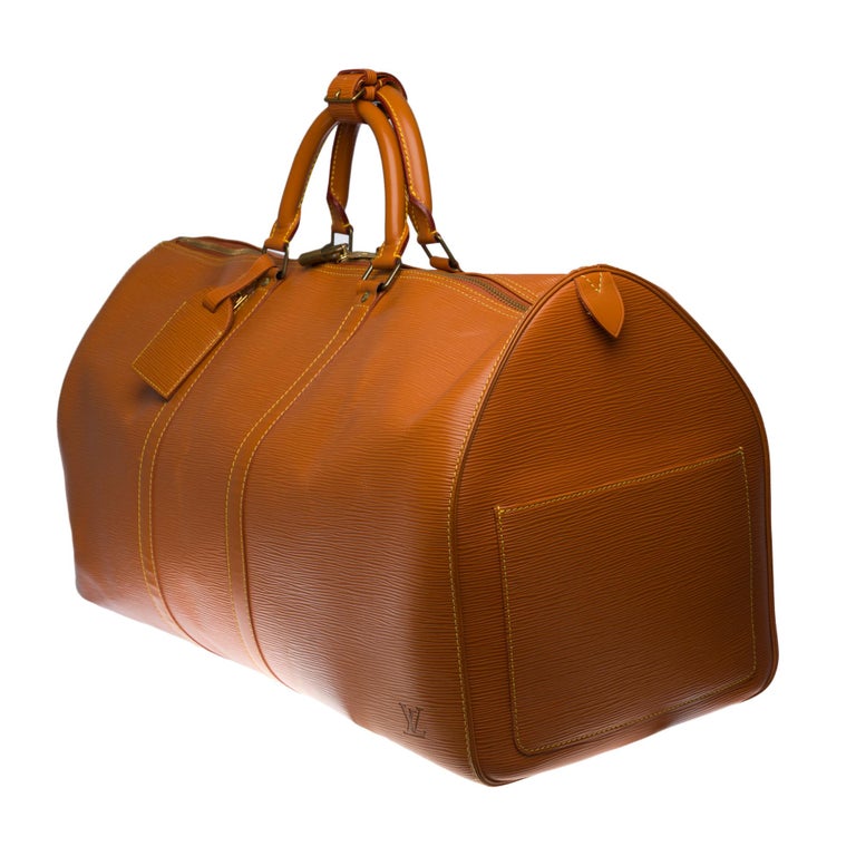 Louis Vuitton Keepall 55 Travel bag in cognac épi leather at 1stDibs