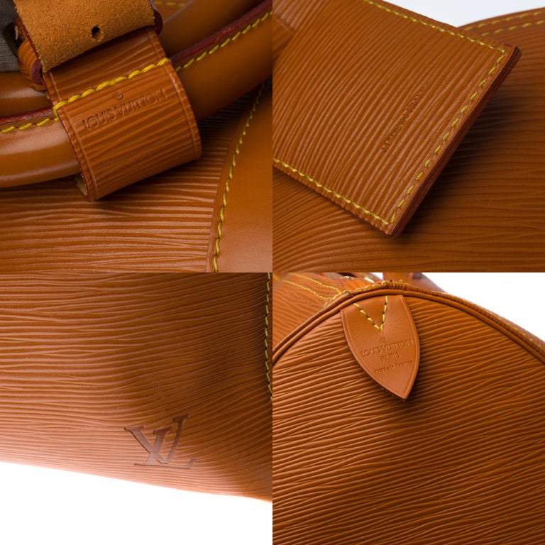 Louis Vuitton Keepall 55 Travel bag in cognac épi leather at 1stDibs