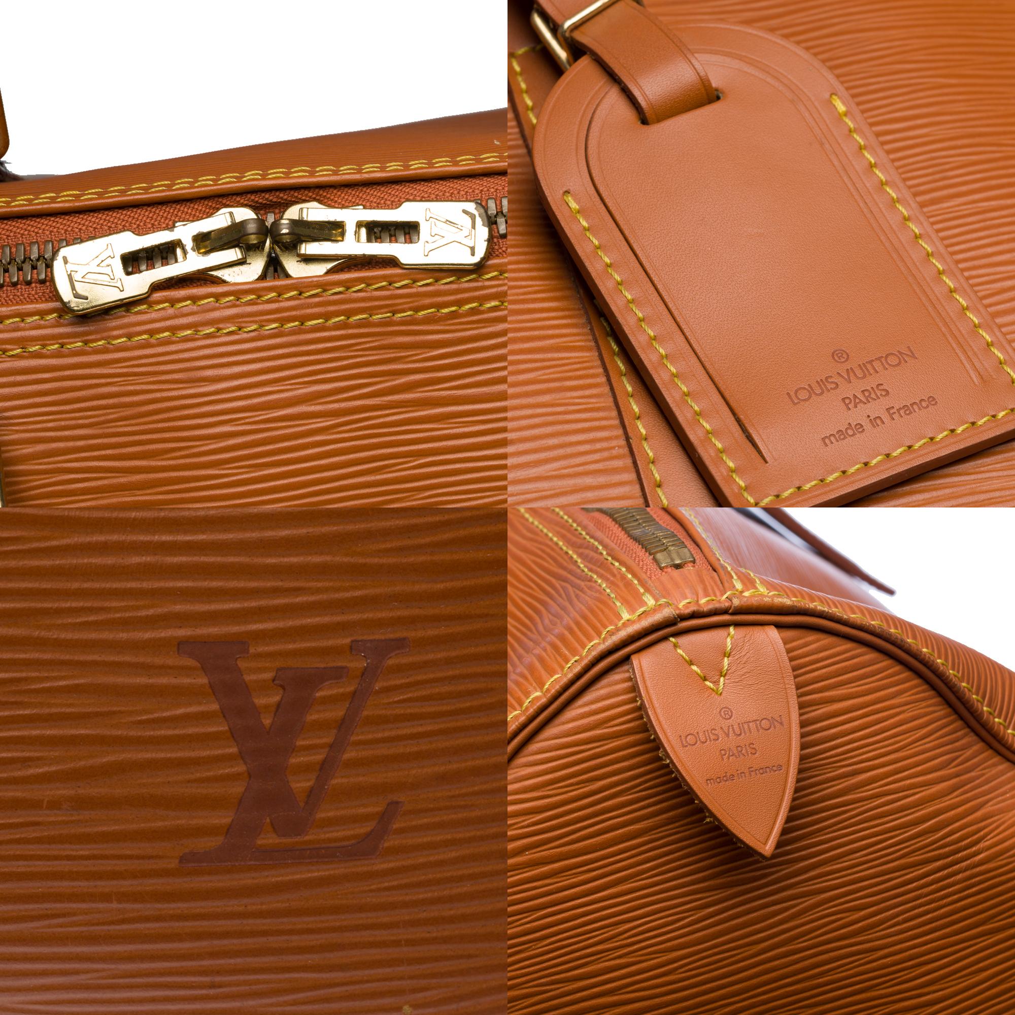 Women's or Men's Louis Vuitton Keepall 55 Travel bag in cognac épi leather