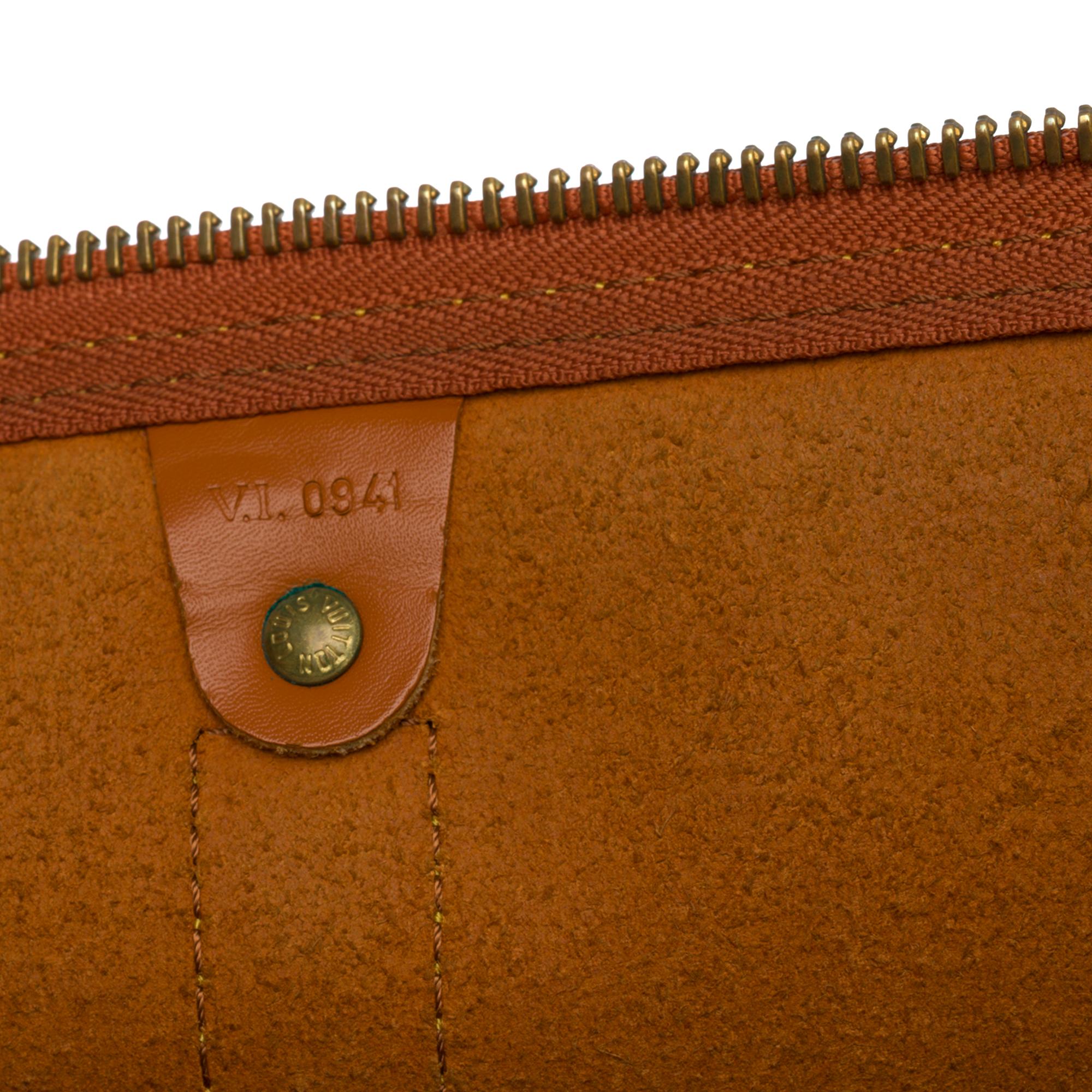Brown Louis Vuitton Keepall 55 Travel bag in cognac épi leather