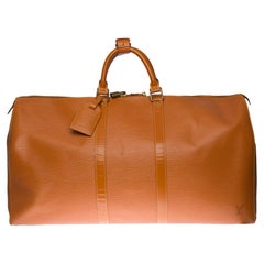 Louis Vuitton Keepall 55 Travel bag in cognac épi leather