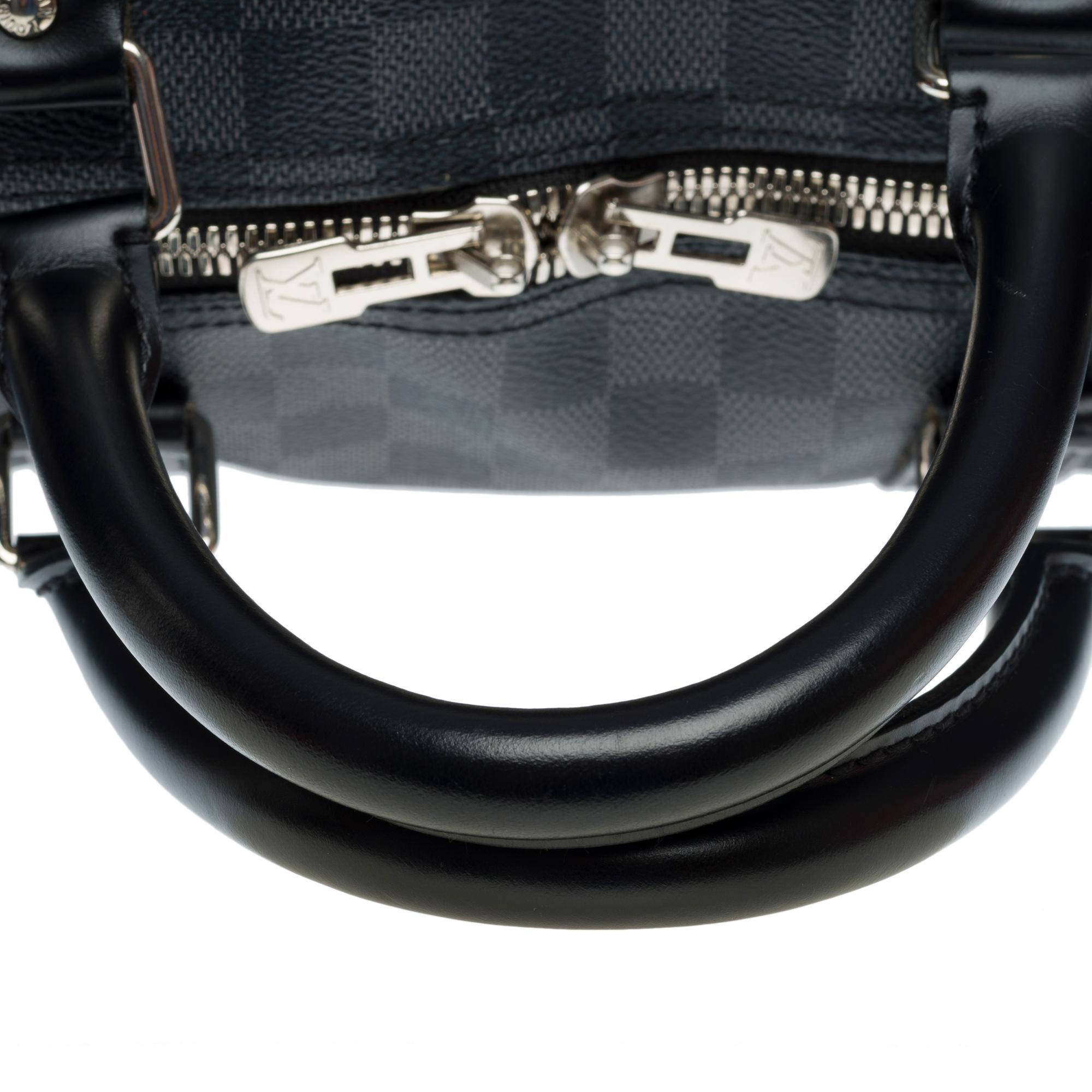 Louis Vuitton Keepall 55 travel bag in graphite checkered canvas, PHW 4