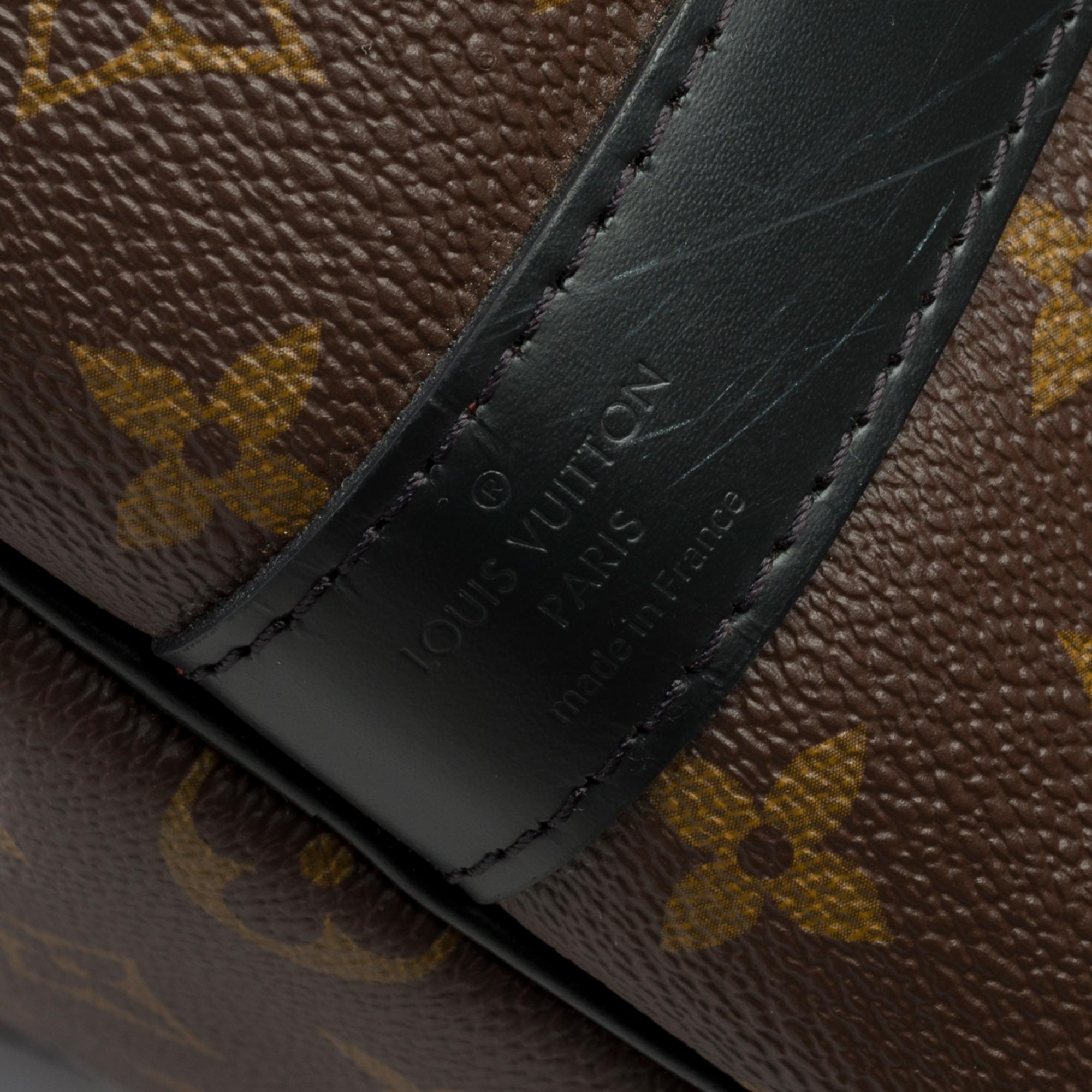 Louis Vuitton Keepall 55 Travel bag strap in brown Macassar Monogram canvas, PHW 3
