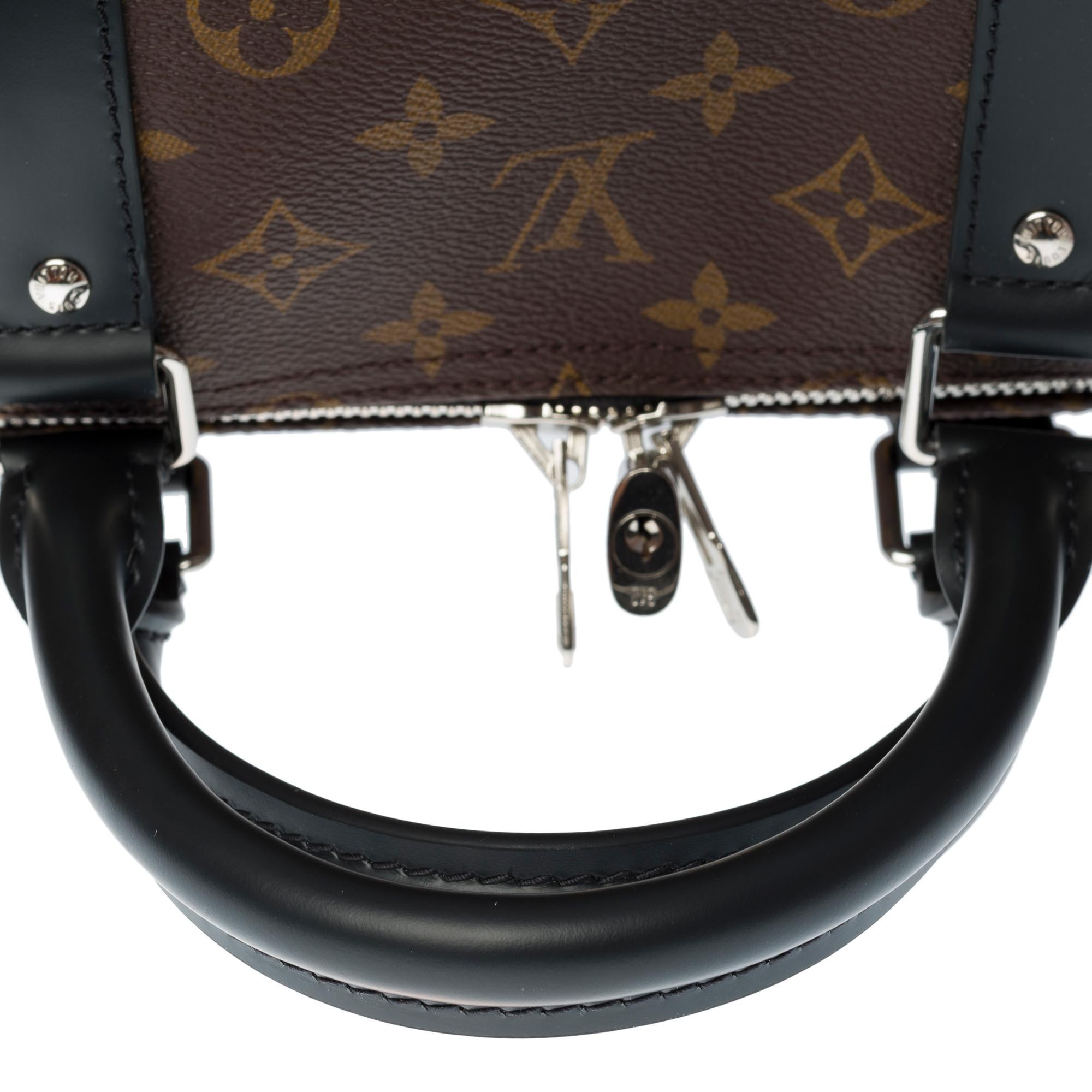 Louis Vuitton Keepall 55 Travel bag strap in brown Macassar Monogram canvas, PHW 3
