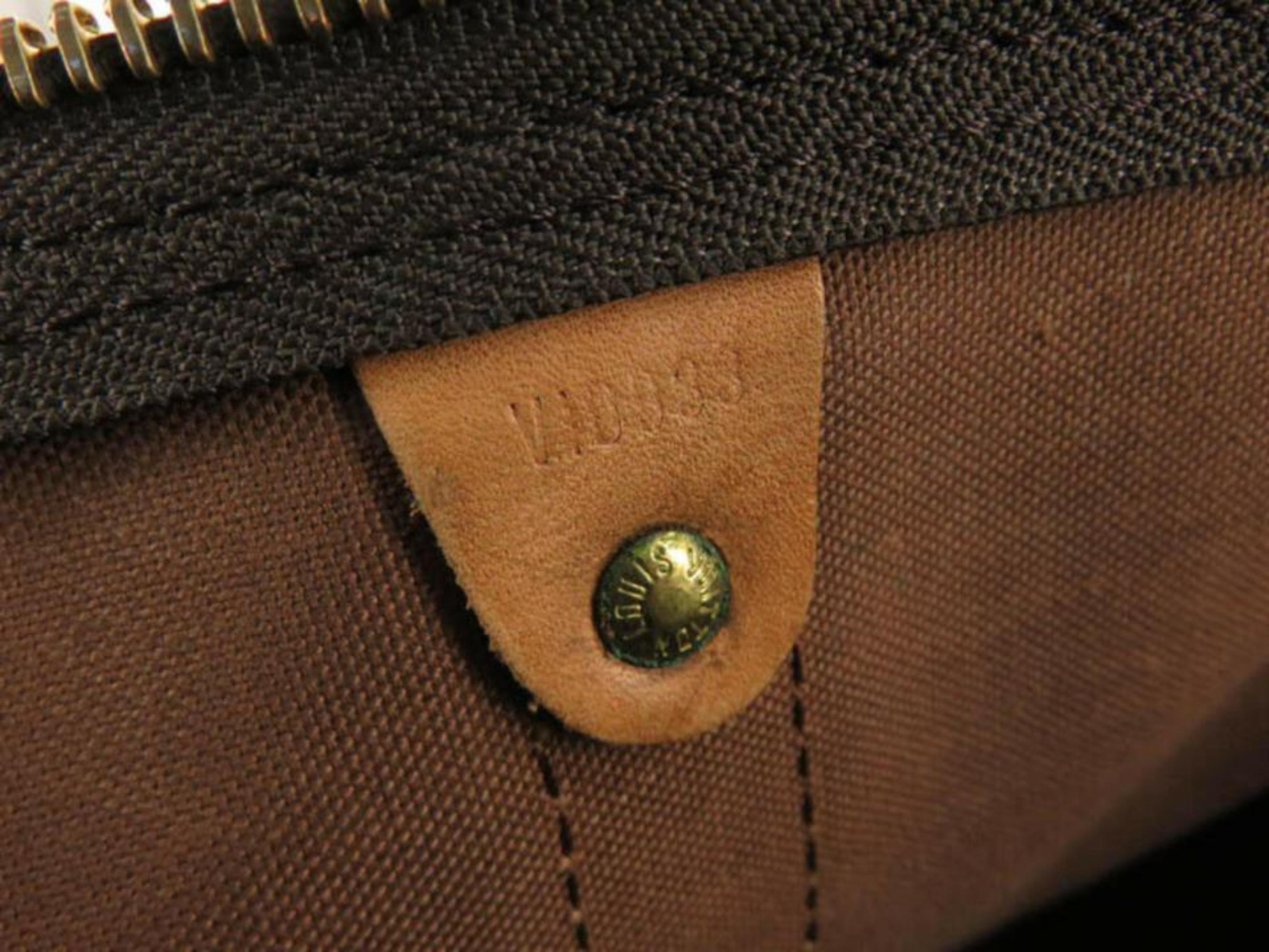 Louis Vuitton Keepall 60 with Strap 870161 Brown Coated Canvas Travel Bag In Good Condition For Sale In Forest Hills, NY