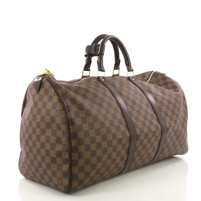 Black Louis Vuitton Keepall Bag Damier 50