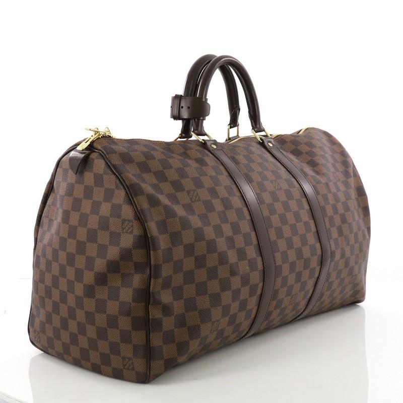 Black Louis Vuitton Keepall Bag Damier 50