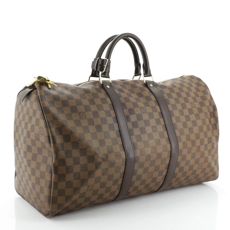 Black Louis Vuitton Keepall Bag Damier 50 
