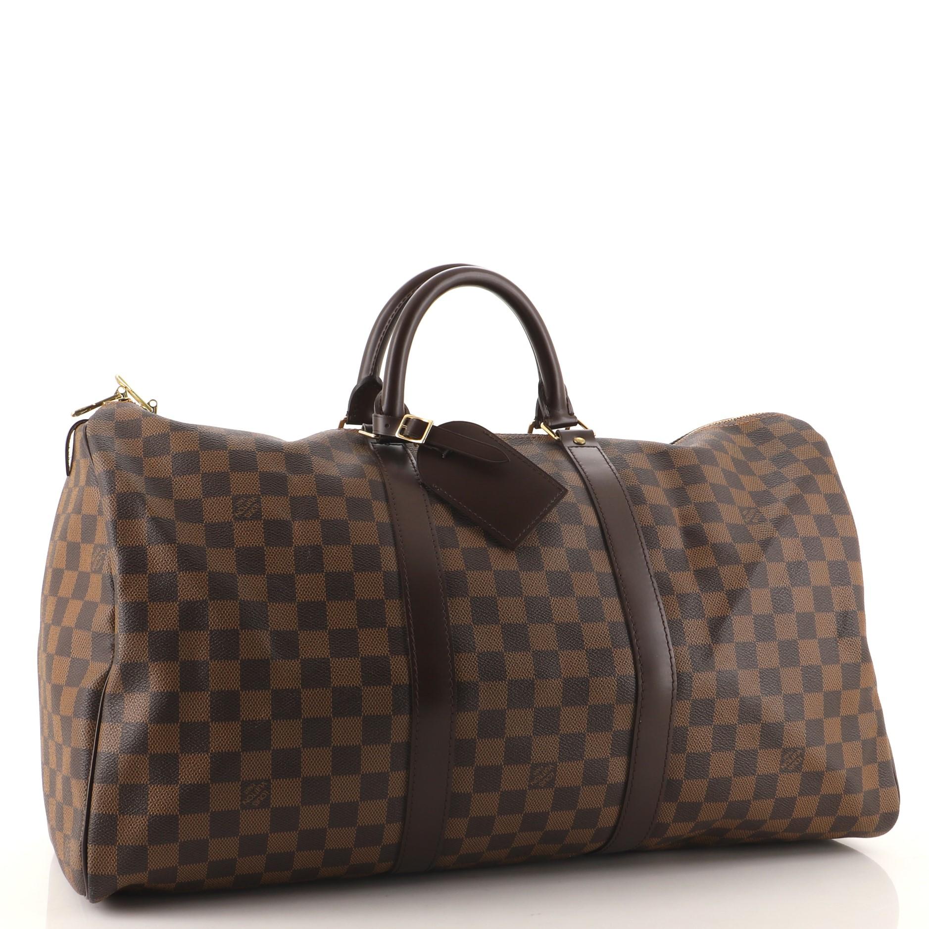 Black Louis Vuitton Keepall Bag Damier 50