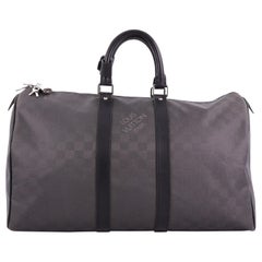 Louis Vuitton Keepall Bag Damier Carbone 45