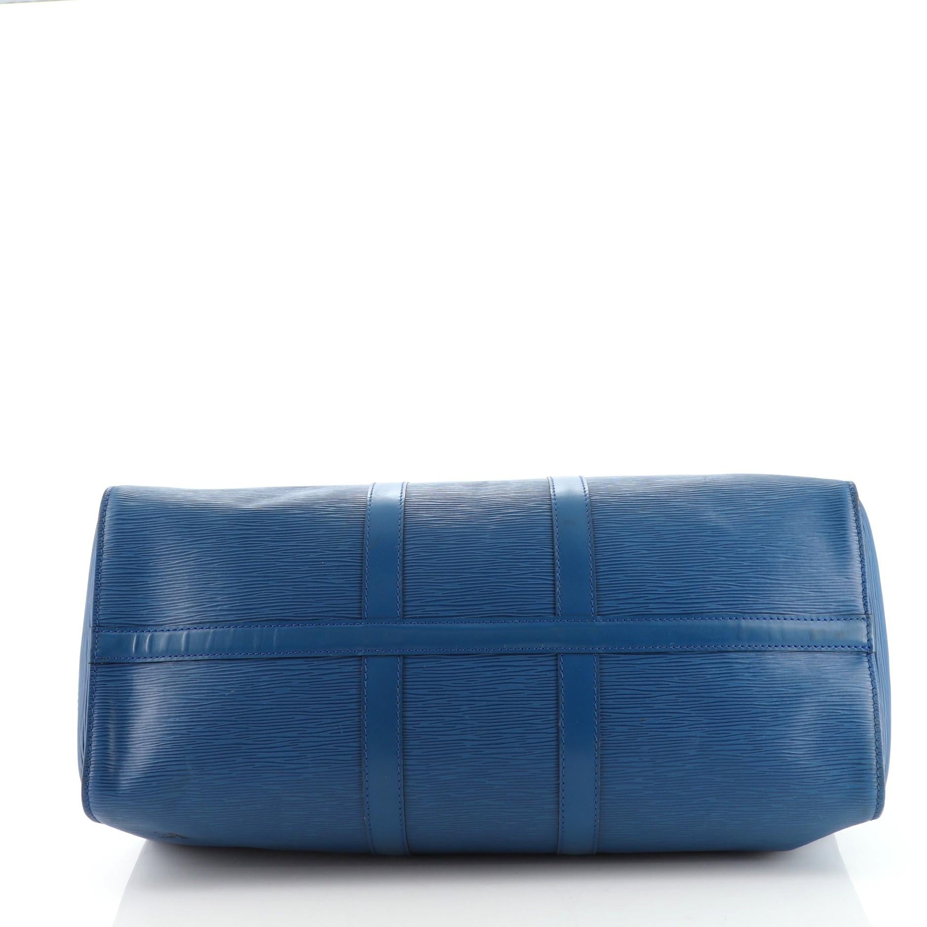 Blue Louis Vuitton Keepall Bag Epi Leather 45