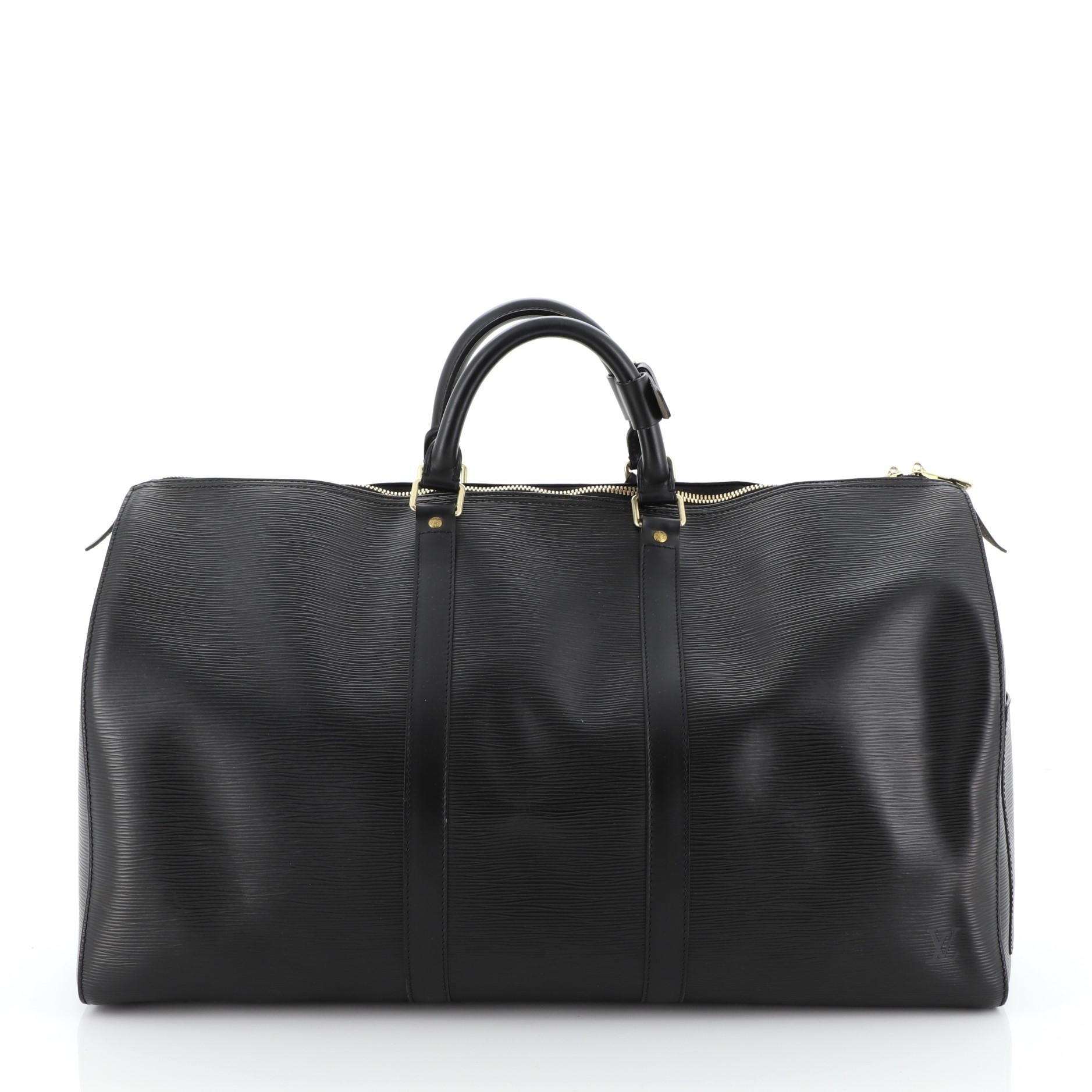 Black Louis Vuitton Keepall Bag Epi Leather 55