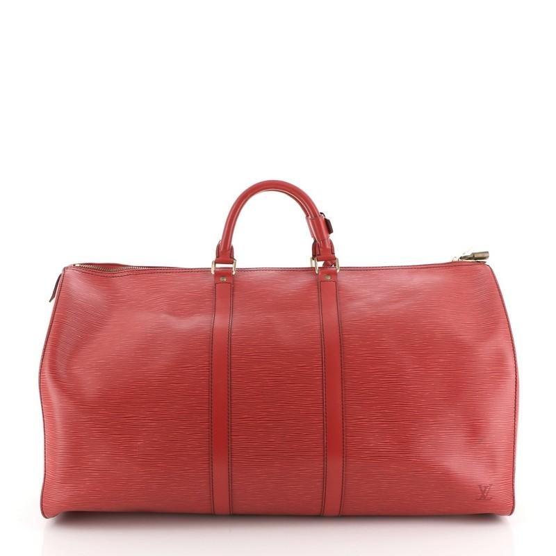Pink Louis Vuitton Keepall Bag Epi Leather 55