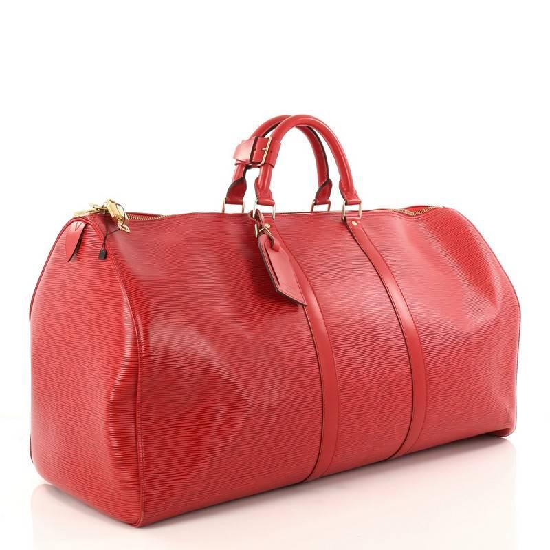 Red  Louis Vuitton Keepall Bag Epi Leather 60 