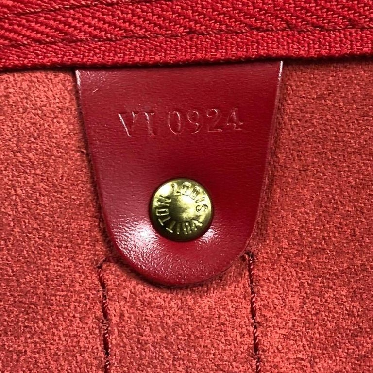 Louis Vuitton Keepall 60 in Castilian Red Epi and Smooth Leather