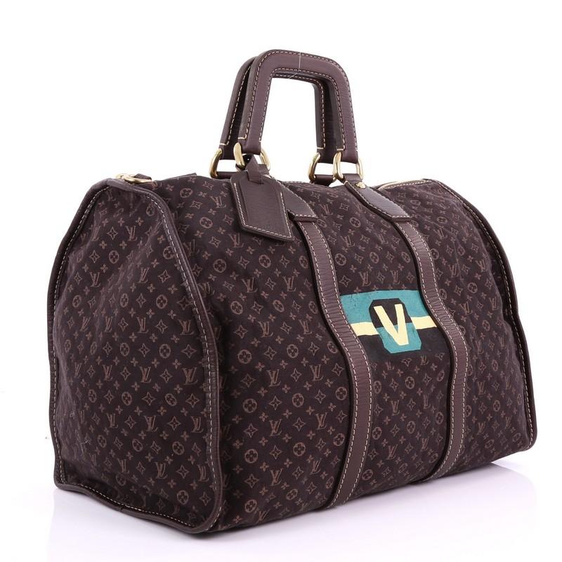 Black Louis Vuitton Keepall Bag Limited Edition Initiales Mini Lin