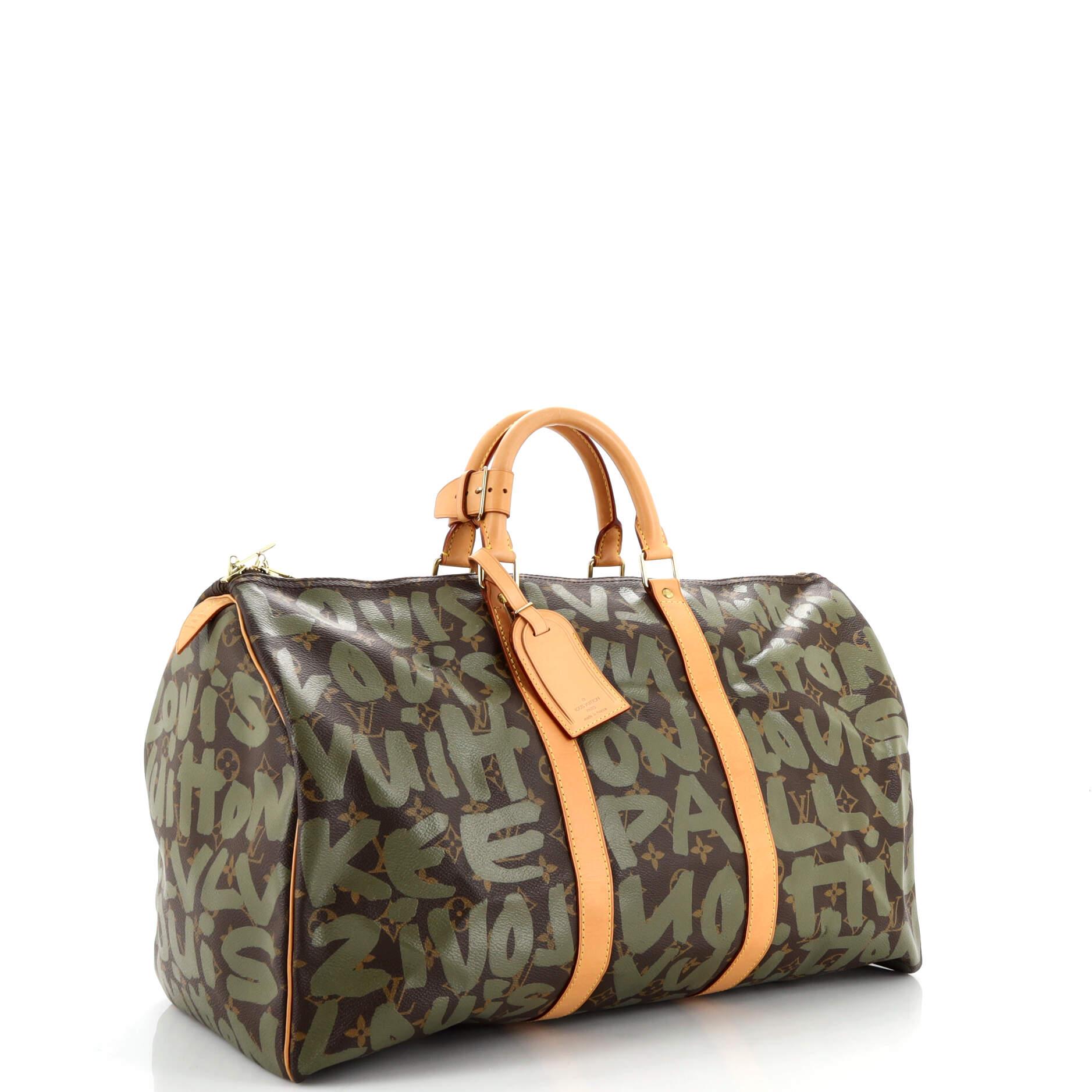 Louis Vuitton Keepol 50 Monogram Graffiti Blown Handbag Boston Bag Travel  Bag