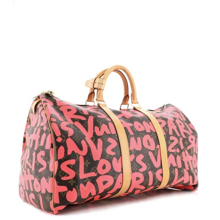 Louis Vuitton Keepall Bag Limited Edition Monogram Graffiti 50 at 1stDibs   hot pink louis vuitton duffle bag, louis vuitton graffiti duffle bag, louis vuitton  graffiti keepall 50