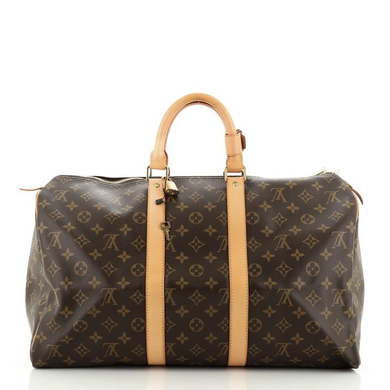 Black Louis Vuitton Keepall Bag Monogram Canvas 45