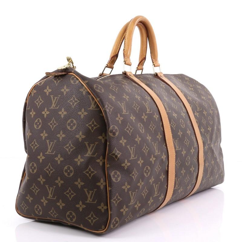 Brown Louis Vuitton Keepall Bag Monogram Canvas 50