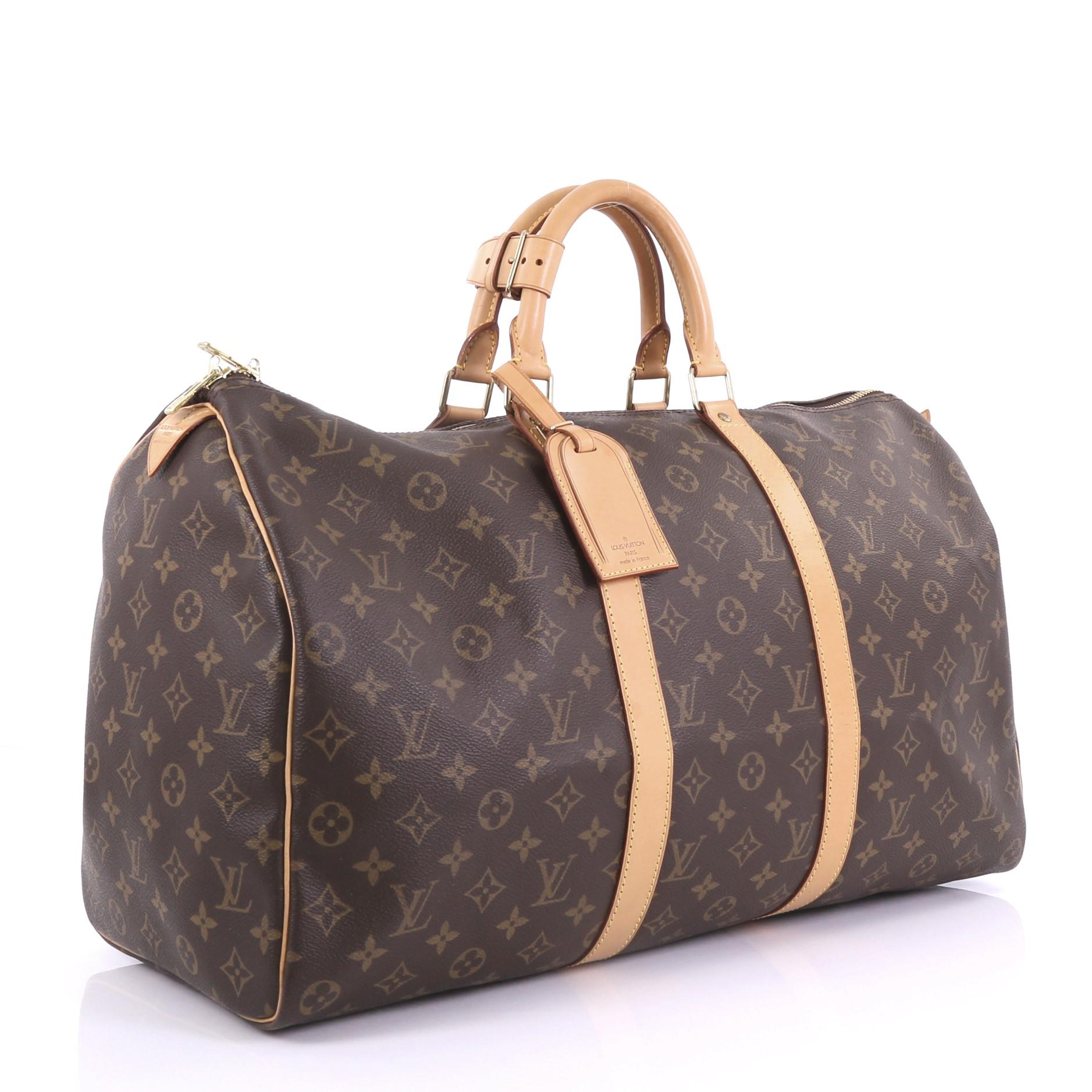 Black Louis Vuitton Keepall Bag Monogram Canvas 50