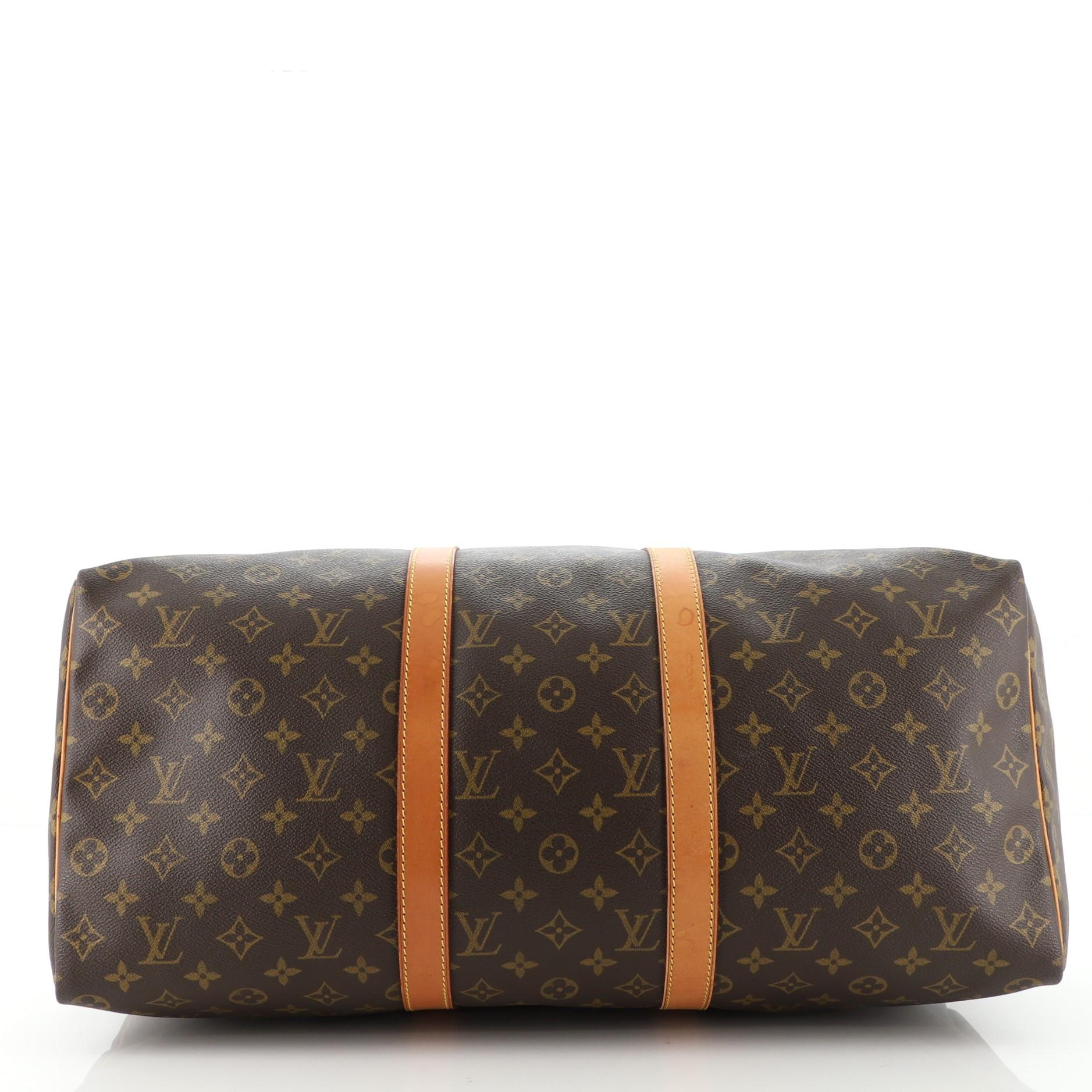 Black Louis Vuitton Keepall Bag Monogram Canvas 50