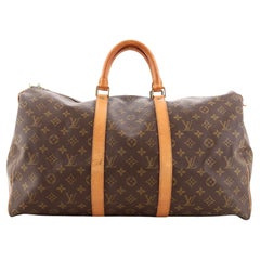 Sac Keepall Louis Vuitton en toile monogrammée 50