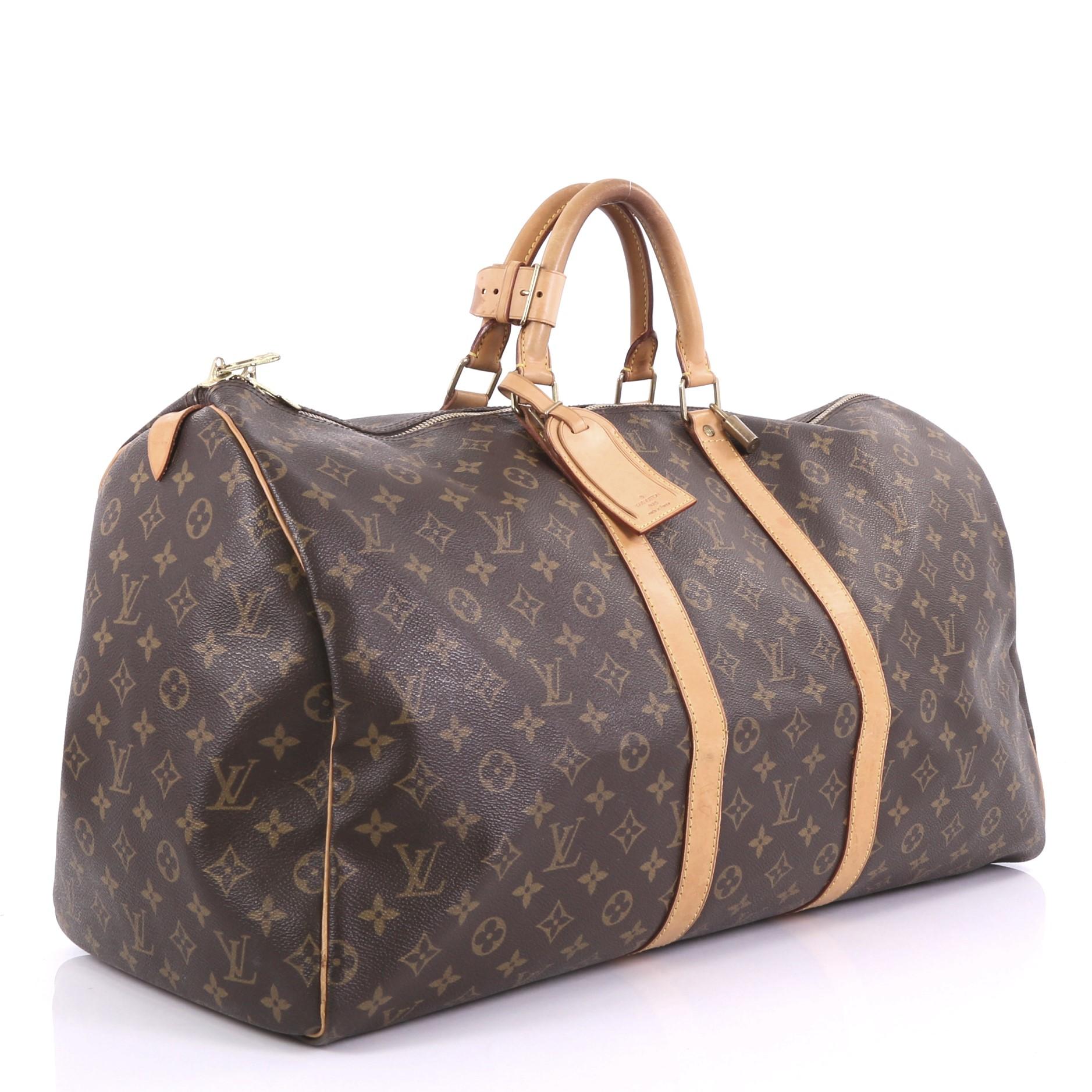 Gray Louis Vuitton Keepall Bag Monogram Canvas 55