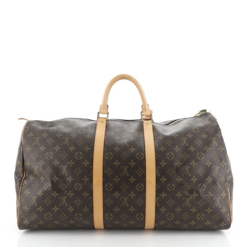 Black Louis Vuitton Keepall Bag Monogram Canvas 55