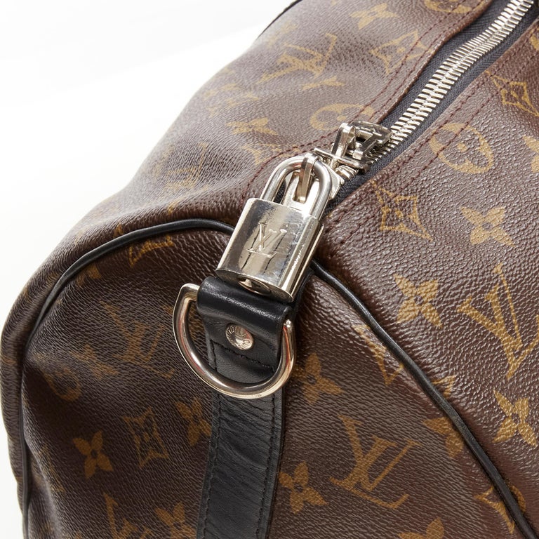 LOUIS VUITTON Keepall Bandouliare 45 Monogram Macassar brown black carryall  bag at 1stDibs