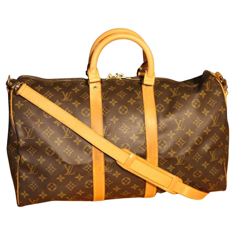 Louis Vuitton Keepall Bandouliere Bag Macassar Monogram Canvas 45 at 1stDibs
